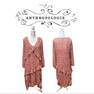 Anthropologie For Maeve Floral Layered Midi Dress